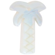 Pendente a forma di palma 28x22 mm in pietra semipreziosa - Opalite x1|raw }}
