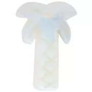 Pendente a forma di palma 28x22 mm in pietra semipreziosa - Opalite x1