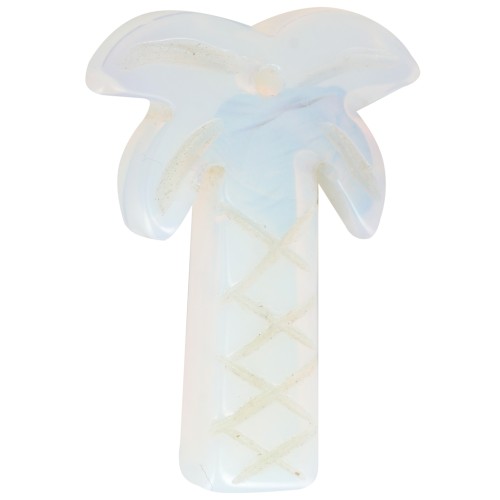 Pendente a forma di palma 28x22 mm in pietra semipreziosa - Opalite x1