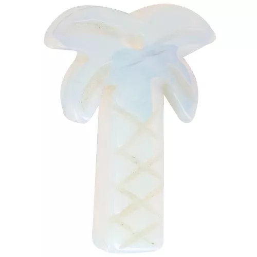 Pendente a forma di palma 28x22 mm in pietra semipreziosa - Opalite x1