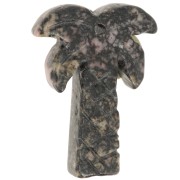 Pendente a forma di palma 28x22 mm in pietra semipreziosa - Rodonite x1|raw }}