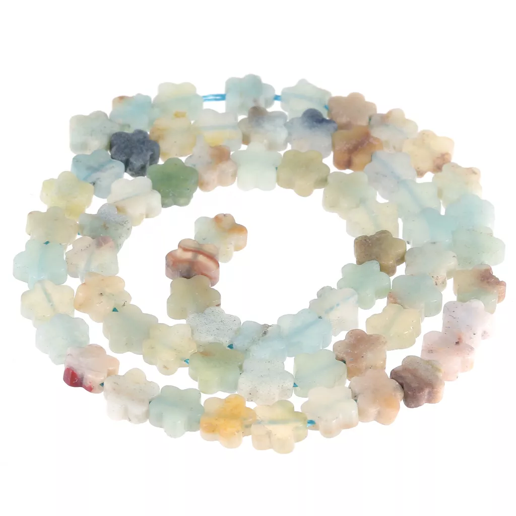 Perle a fiore 6mm in pietra semipreziosa - Amazzonite x 38cm - Perles & Co