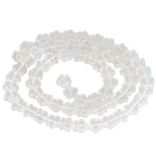 Perle a fiore da 6 mm in pietra semipreziosa - Opalite x 38 cm