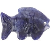 Pendente pesce in pietra semipreziosa 20x31 mm - Sodalite x1