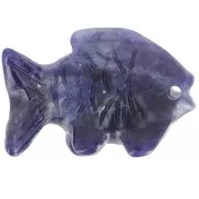 Pendente pesce in pietra semipreziosa 20x31 mm - Sodalite x1