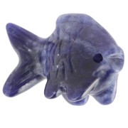 Pendente pesce in pietra semipreziosa 20x31 mm - Sodalite x1