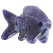 Pendente pesce in pietra semipreziosa 20x31 mm - Sodalite x1