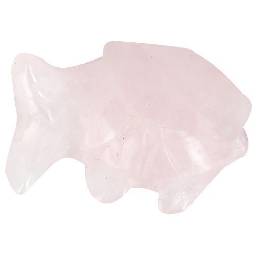 pendente pesce in pietra semipreziosa 20x31 mm - Quarzo rosa x1