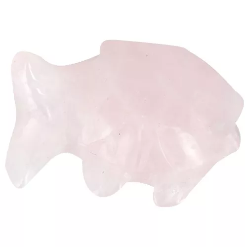 pendente pesce in pietra semipreziosa 20x31 mm - Quarzo rosa x1