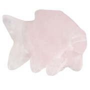 pendente pesce in pietra semipreziosa 20x31 mm - Quarzo rosa x1