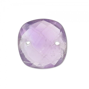 Separatore sfaccettato 2 fori quadrati 10 mm Amethyst x1