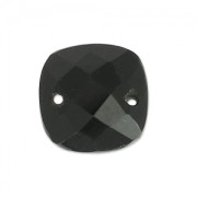 Separatore sfaccettato 2 fori quadrati 10 mm Black Onyx x1