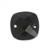 Separatore sfaccettato 2 fori quadrati 10 mm Black Onyx x1