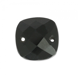 Separatore sfaccettato 2 fori quadrati 10 mm Black Onyx x1