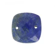 Separatore sfaccettato 2 fori quadrati 10 mm Lapis lazuli x1