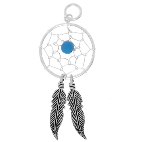 Pendente acchiappasogni 12 mm Argento 925/Turchese x1