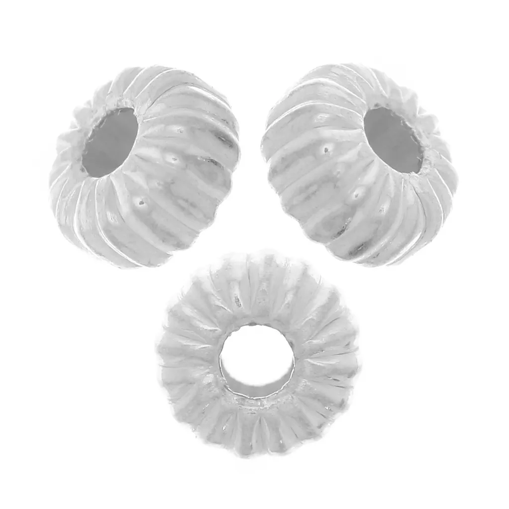 250 Pezzi 3mm Ondulato Rotondo Perlina Argento Sterling - Foto 8