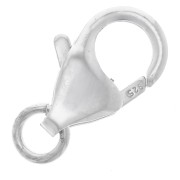 Chiusura a moschettone da 12 mm con anello aperto - Argento 925 x1