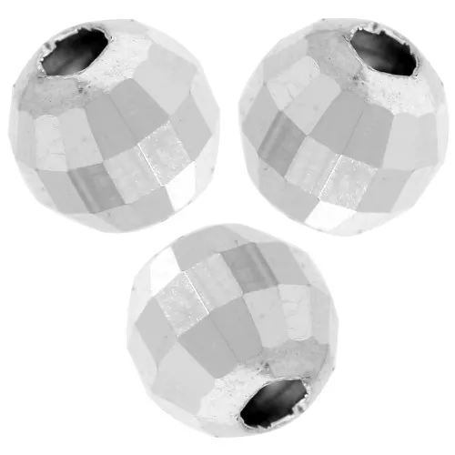 Perle sfaccettate rotonde - sfera sfaccettata 6 mm - Argento 925 x6