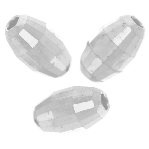 Perle ovali sfaccettate - Sfera sfaccettata 8x5 mm - Argento 925 x10