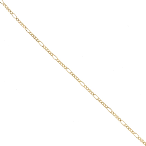 Catena Figaro alternata 2,2 mm - 3 micron placcata oro x20cm