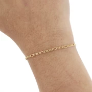 Catena Figaro alternata 2,2 mm - 3 micron placcata oro x20cm