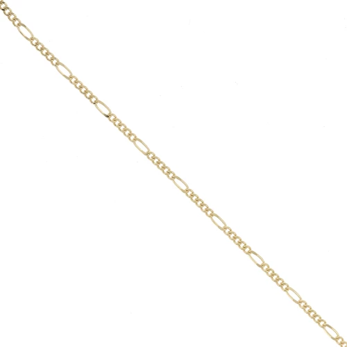 Catena Figaro alternata 2,5 mm - 3 micron placcata oro x20cm