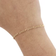 Catena Figaro alternata 2,5 mm - 3 micron placcata oro x20cm