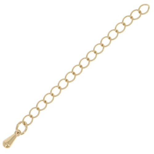 Catena di estensione Rombo a maglia 60 mm con goccia piccola - Placcato oro 3 micron x1