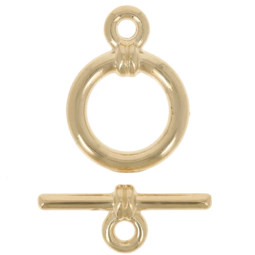 Chiusura a T per bracciale o collana da 10 mm - Placcato oro 3 micron x1