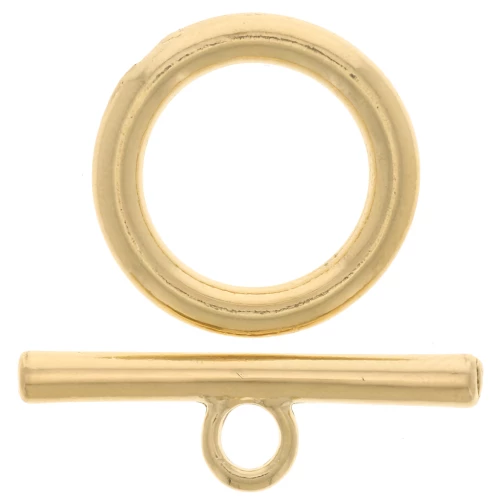 Chiusura a T per bracciale o collana da 20 mm - Placcato oro 3 micron x1