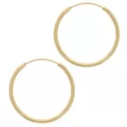 Orecchini a cerchio 30 mm - Filo 2 mm - Placcato oro 3 micron x2