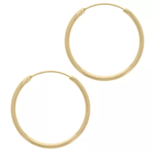 Orecchini a cerchio 30 mm - Filo 2 mm - Placcato oro 3 micron x2