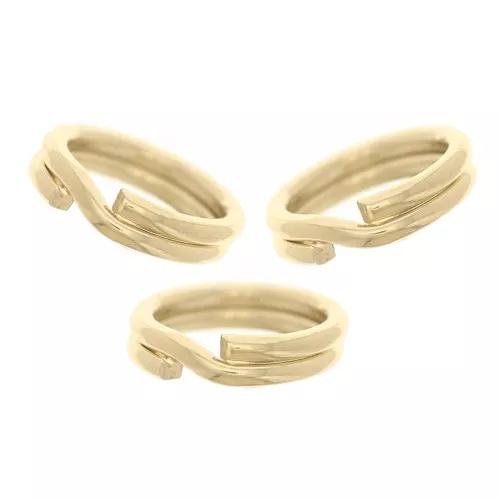 Anelli doppi 5x0,6 mm - Placcato oro 3 micron x4