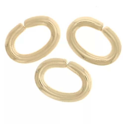 Anelli ovali aperti 4x3x0,7 mm - Placcato oro 3 micron x4