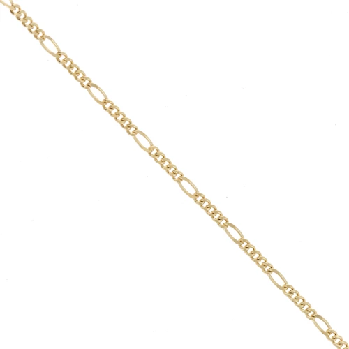 Catena Figaro alternata 3,3 mm - 3 micron placcata oro x20cm
