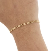 Catena Figaro alternata 3,3 mm - 3 micron placcata oro x20cm