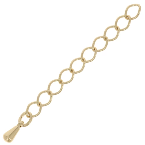 Catena di estensione Rombo a maglia 48 mm e goccia piccola - Placcato oro 3 micron x1