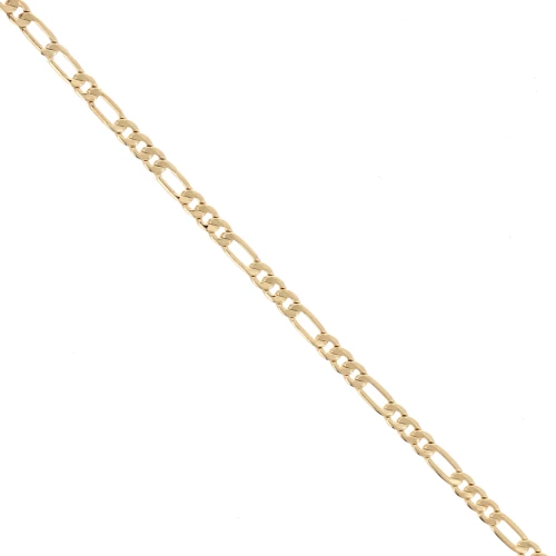 Catena Figaro alternata 4,3 mm - 3 micron placcata oro x20cm