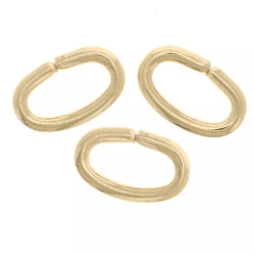 Anelli ovali aperti 7x4,5x1 mm - Placcato oro 3 micron x4