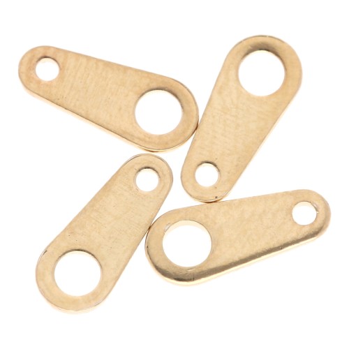 Clip ovali 8x3,5 mm - Dorato con oro fino x10