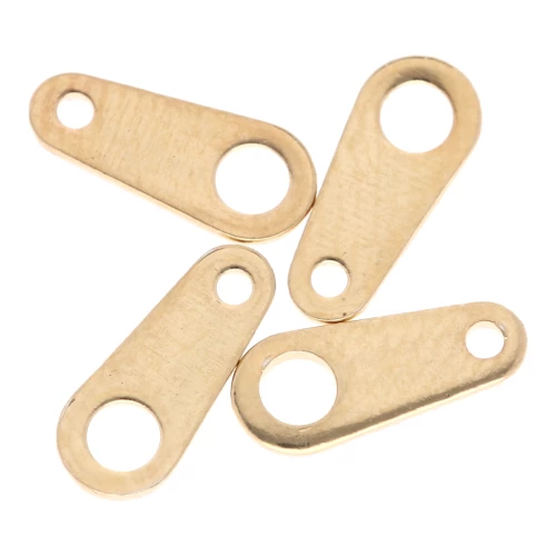 Clip ovali 8x3,5 mm - Dorato con oro fino x10