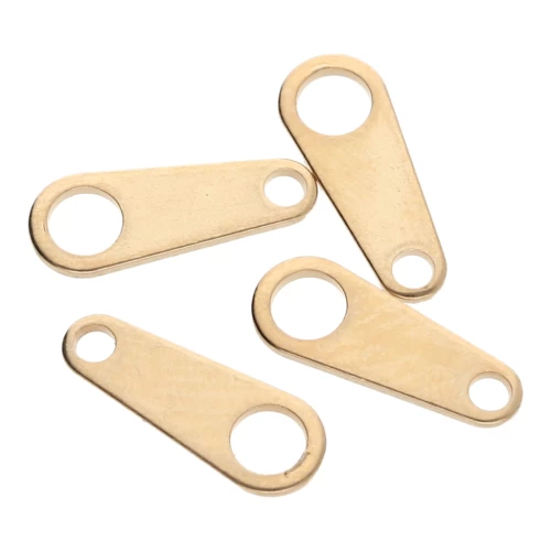 Chiusure ovali 10x4 mm - Dorato con oro fino x10