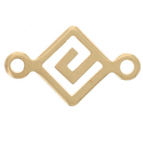 Distanziatore a rombo 2 anelli 15,5x9 mm - Dorato con oro fino x1