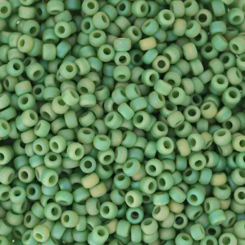 Rocaille Miyuki 11/0 411FR - Opaque Green AB Mat x8g