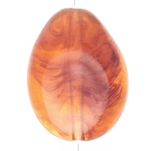 Perle acriliche piatte irregolari 25x19 mm - Fawn marrone marmorizzato x6
