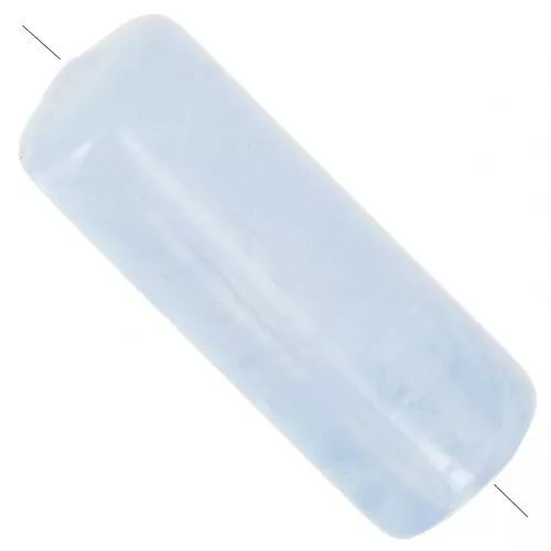 Perle tubolari dritte 20x8 mm in acrilico traslucido - Blu ghiaccio marmorizzato x10