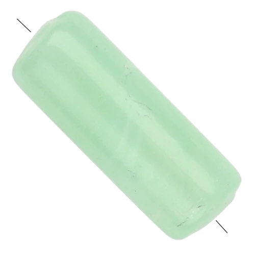 Perle tubolari dritte 20x8 mm in acrilico traslucido - Verde acqua marmorizzato x10