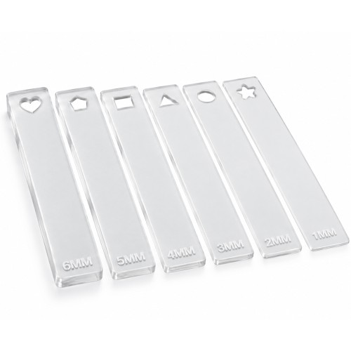 Spessori per stendere la pasta polimerica - da 1 mm a 6 mm - Trasparenti x12