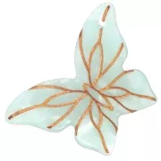 Pendente a forma di farfalla 20x29 mm in acetato - Perla verde acqua marmorizzata x1